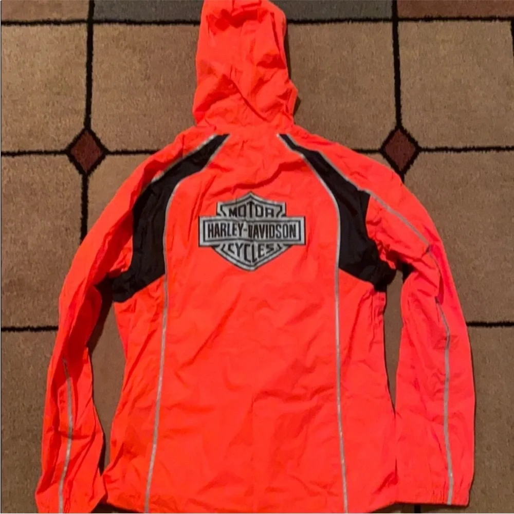 Harley-Davidson Hi-Vis Orange & Black Apparel Set Full Rain Gear Reflective Med